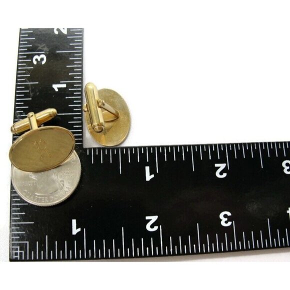 "R" Initial Vintage 12K Gold Filled Cufflinks Vintage Brushed Finish - Picture 6 of 16